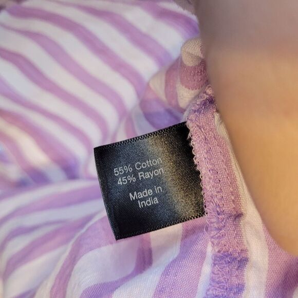 Lane Bryant Women's Lilac And White Stripe Blouse Size 14 - Picture 6 of 6